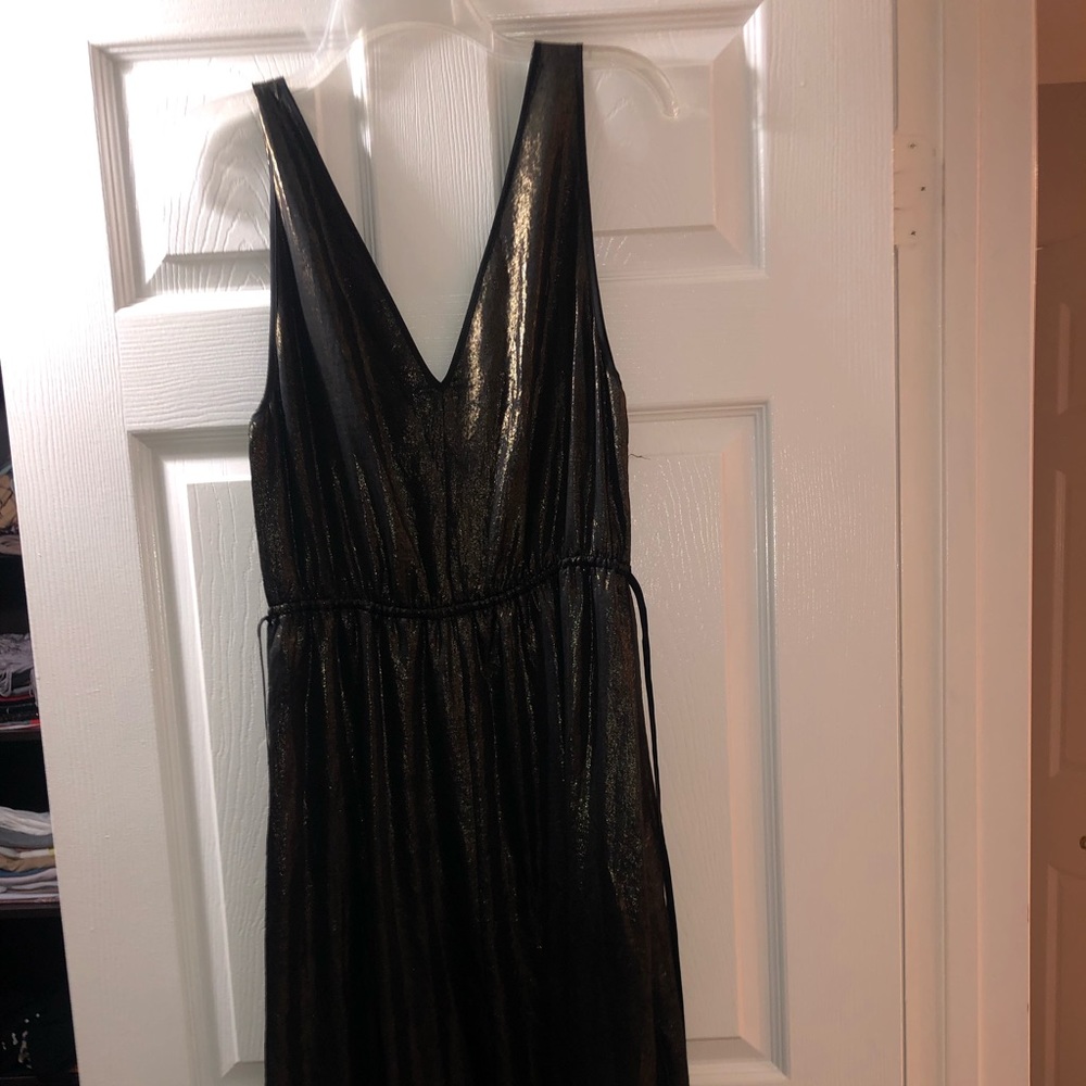 Leith long metallic gold dress